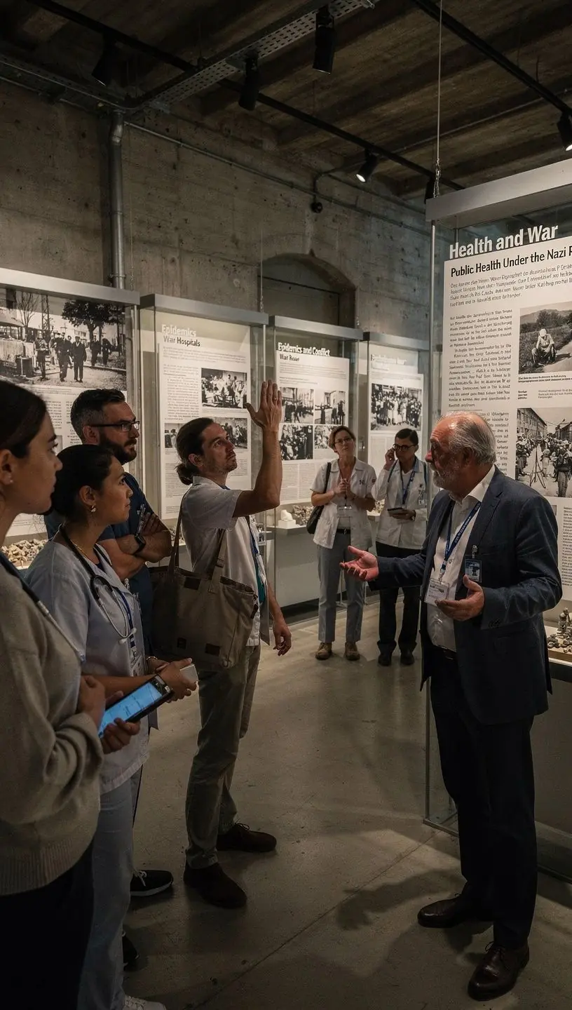 Eine Karte von Berlin mit markierten Orten historischer Bedeutung während der Weltkriege.